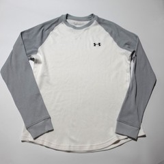 Under Armour Mens Size M Loose Thermal Base Layer Shirt Long Sleeve White Ski