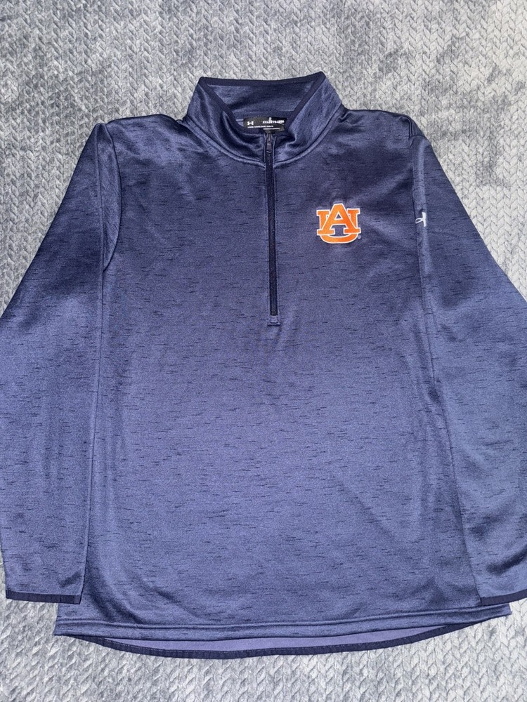 Under Armour Auburn Tigers Pullover Top Mens 2XL 1/4 Zip Long Sleeve