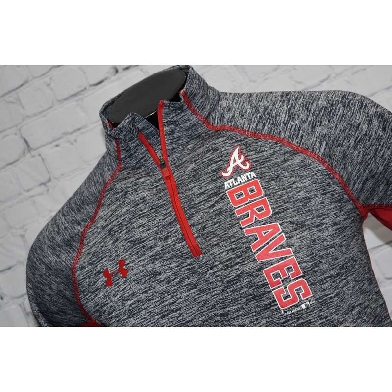 Under Armour Golf Pullover Shirt 1/4 ZIP Men Size Small Atlanta Braves Baseball gallery