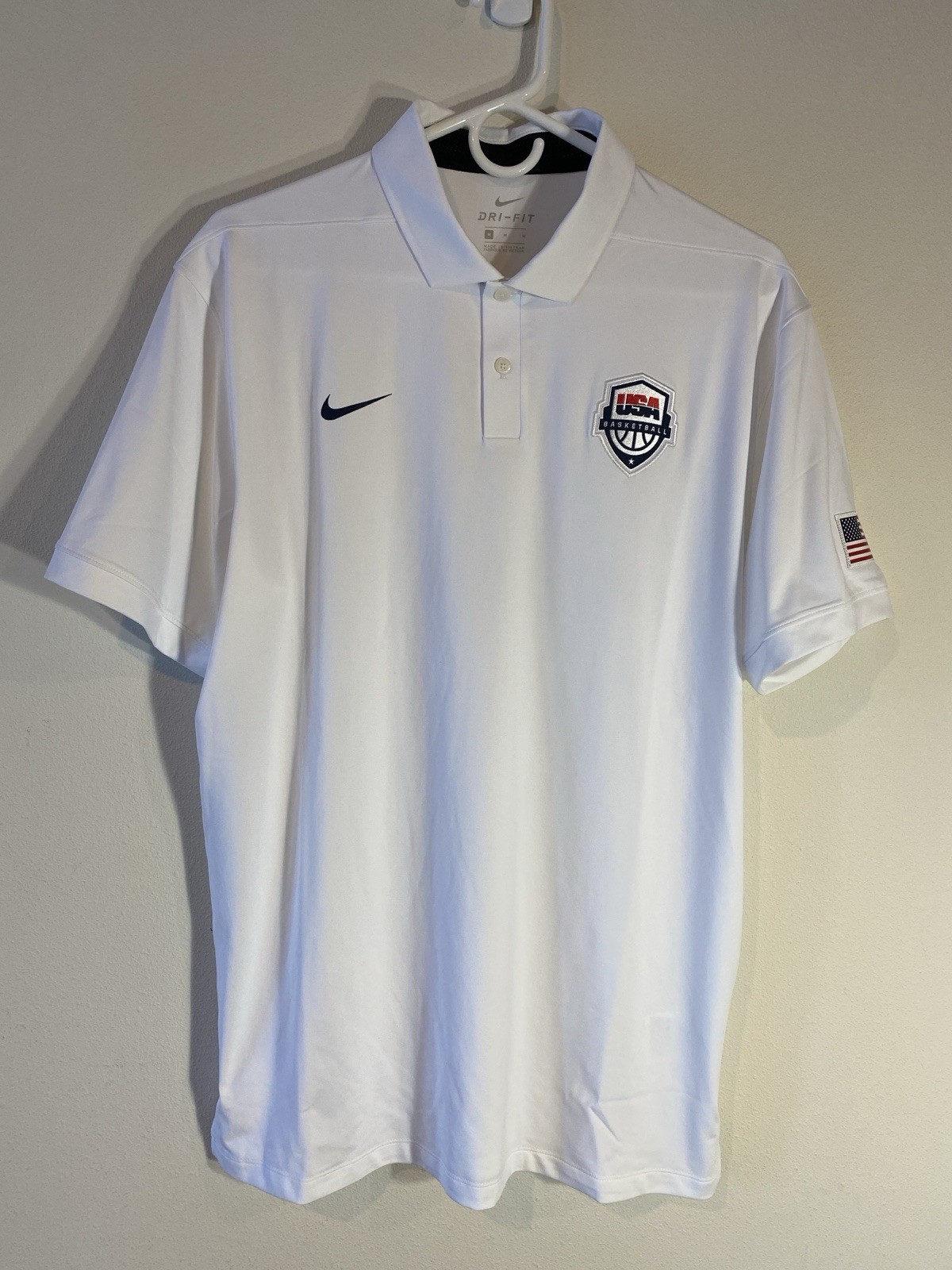 Nike USA Basketball White Polo Shirt Olympics - Size Medium gallery