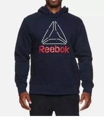 REEBOK TRAINING ACTIVEWEAR Sweatshirt Hoodie NAVY BLUE kangaroo Pkts MED No Wear