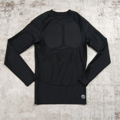Gold’s Gym Padded Compression Shirt Mens Small Black Long Sleeve