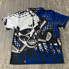 Tattoo Golf Polo Shirt Mens Large Blade Collection Blue Skull