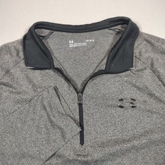 Under Armour Pullover Mens Large Grey 1/4 Zip Tech Heathered Polyester 1328495