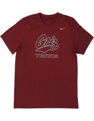 NIKE Mens Griz Tennis Graphic T-Shirt Top Large Burgundy Polyester DI36
