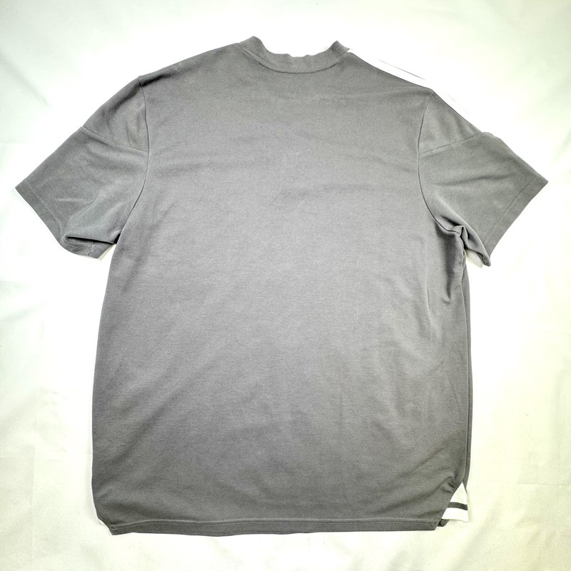 Adidas AEROREADY Shirt Mens XL Gray Short Sleeve 3 Stripe Henley Soccer gallery