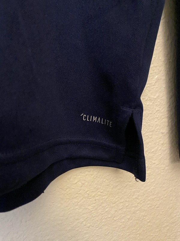 Adidas Climalite Men’s 1/4 Zip Jacket Training Long Sleeve Golf Blue Size L EUC gallery