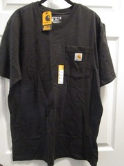 CARHARTT LOOSE FIT HEAVYWEIGHT S/S POCKET T-SHIRT IN BLACK SIZE SMALL