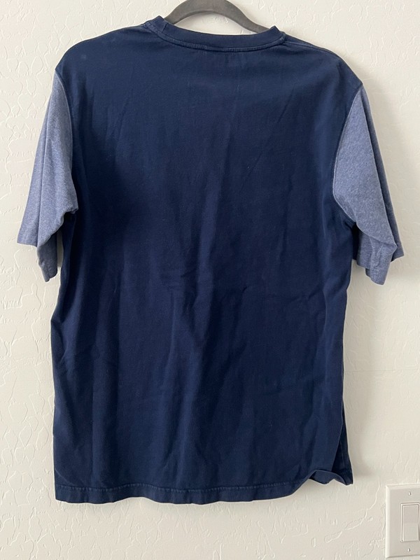 Timberland Performance T-Shirt Men’s Medium Blue Colorblock Short Sleeve Logo Te gallery
