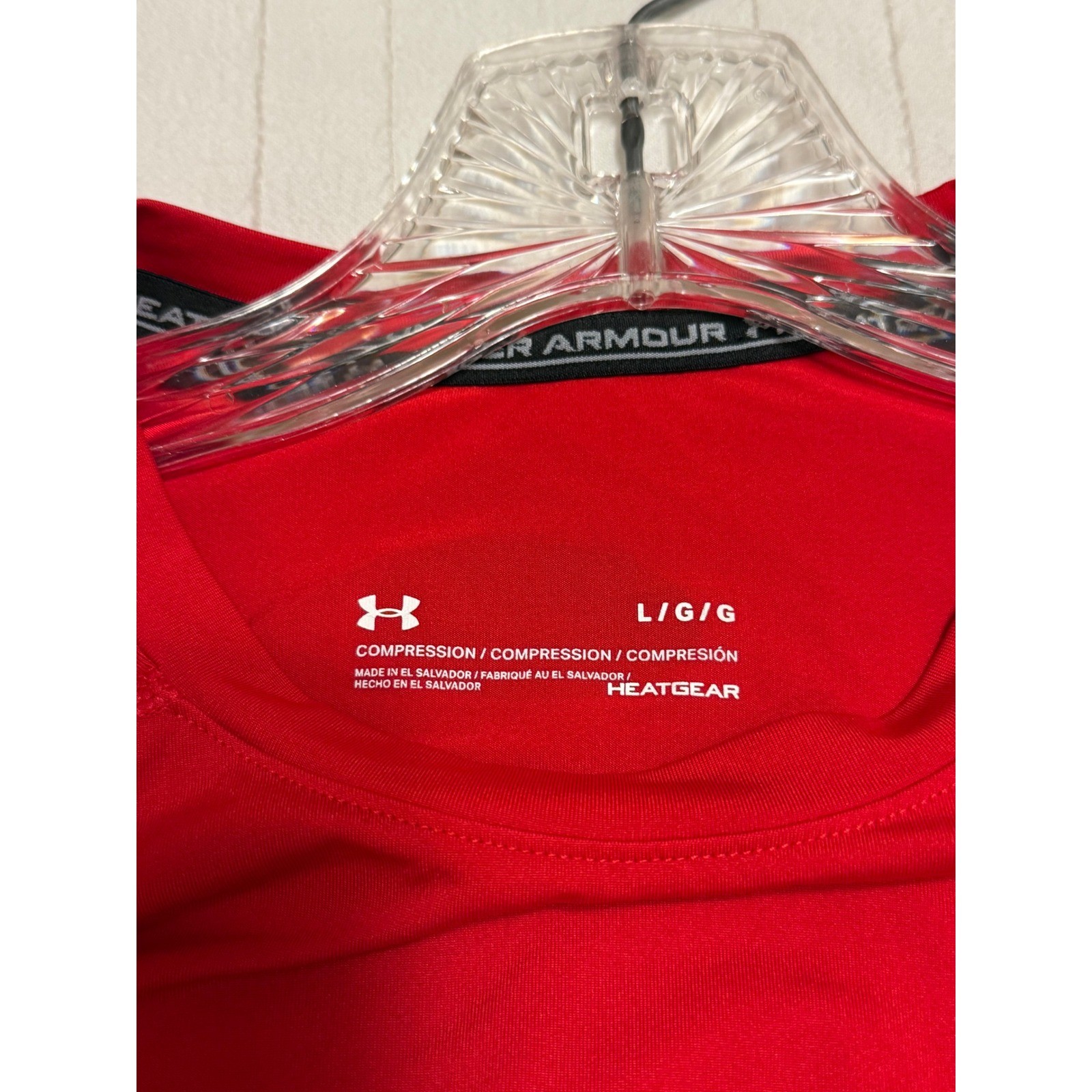 Under Armour HeatGear Compression Long Sleeve Shirt Men's Large Red Base Layer gallery