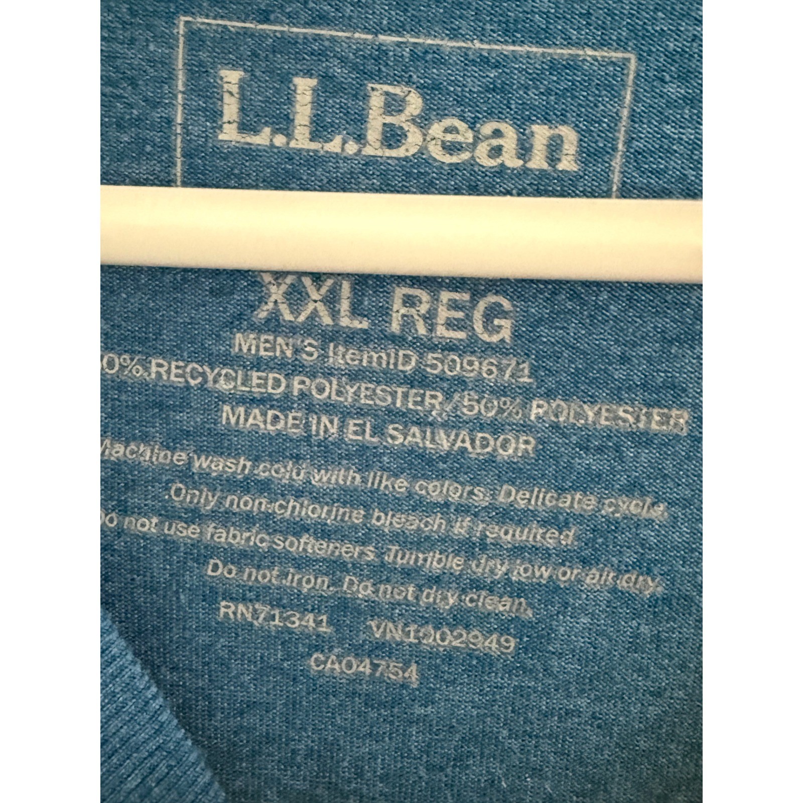 LL Bean Mens SunSmart Tee Heathered Blue XXL Short Sleeve Active Shirt 509671 gallery