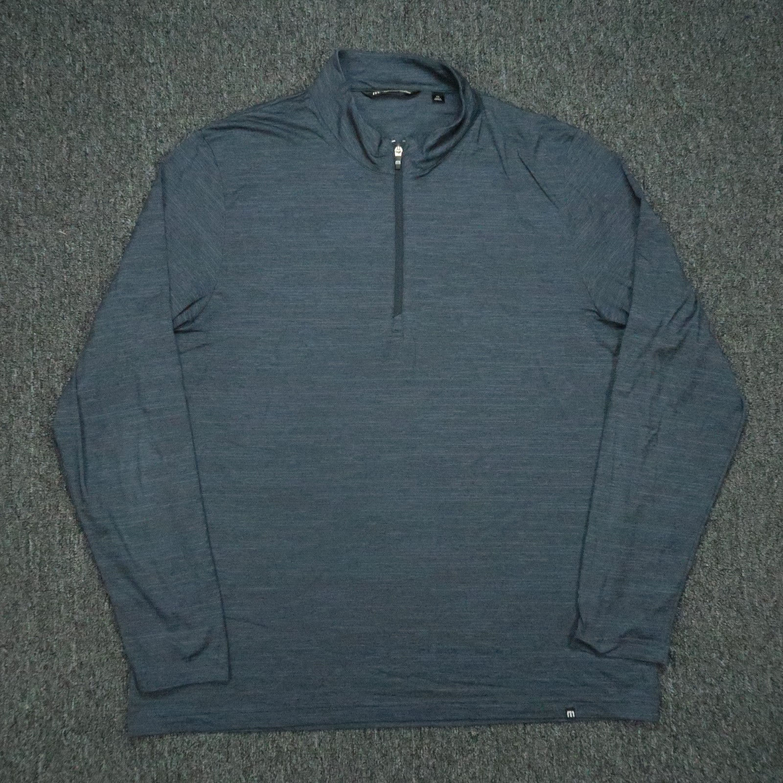 Travis Mathew Pullover Mens XXL Blue Crestview Quarter Zip Golf Pullover gallery