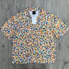 Jordan Button Up Shirt Large Mens Multicolor Essentials Poolside Short Sleeve
