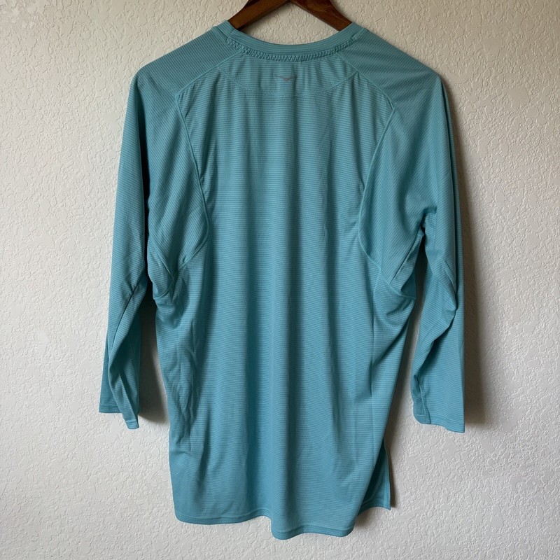 Hoka Glide 3/4 Sleeve Lightweight Running Shirt Mens Medium Turquoise New $58 gallery