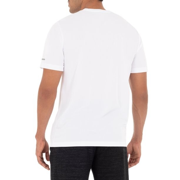 Athletic Works Men's Core Quick Dry Short Sleeve T-Shirt, White, Small gallery