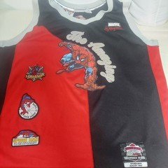 Johnny Blaze Marvel Spiderman Throwback Series Basketball Jersey 2XL Black Red