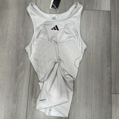 $80 NEW Adidas Padded Tank Top Men’s White Compression Training Shirt L-Tall
