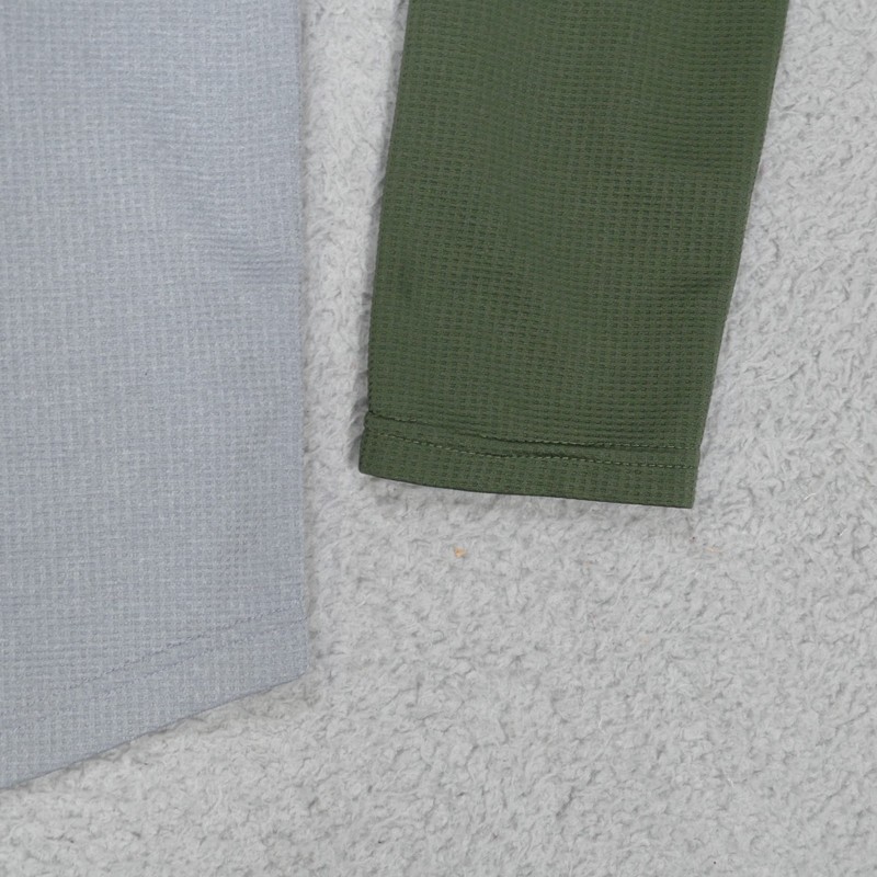 Under Armour Waffle Knit Shirt Men Medium LOOSE Green Gray Long Sleeve Heatgear gallery