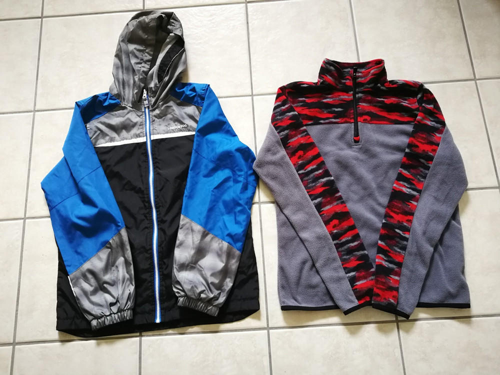 London Fog Windbreaker Zip Hoodie L +Tek Gear Pullover Fleece Shirt XL
