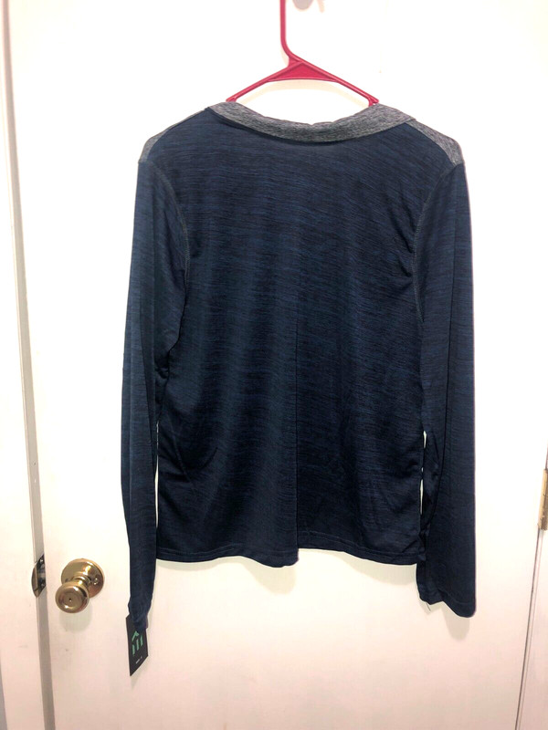 NWT Real Essentials 1/4 Zip Space Dye Long Sleeve Pullover Mens SZ Small Shirt gallery
