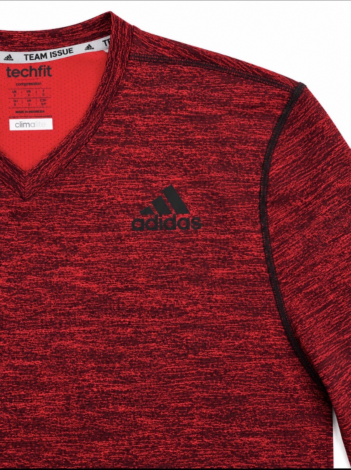 Adidas Techfit Team Climalite Men’s M Red Heather Long Sleeve Compression Shirt gallery