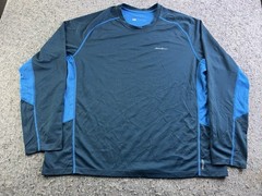 Eddie Bauer FreeDry Long Sleeve Athletic Shirt Mens 2XL Blue Performance