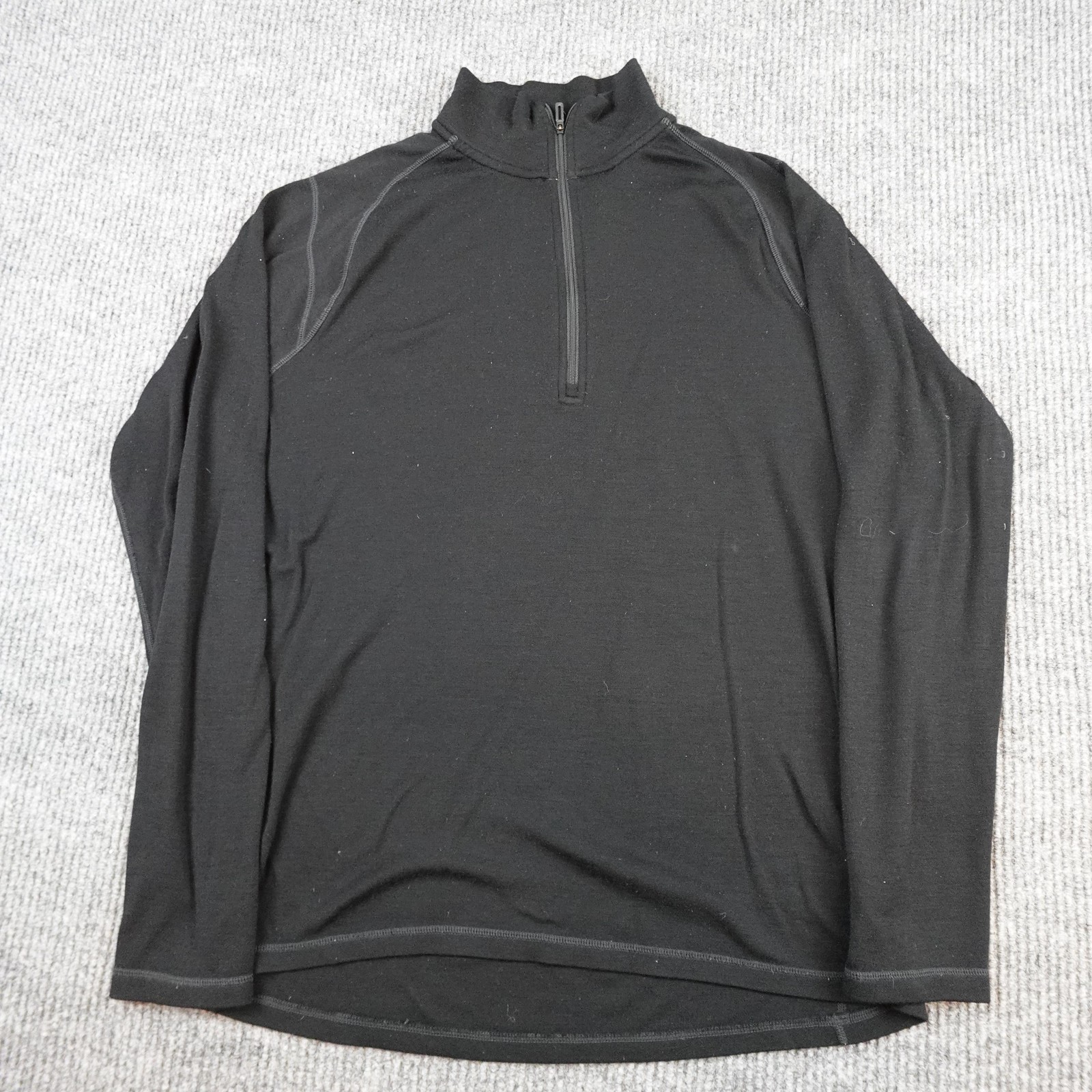 Smartwool Merino Pullover Mens Large Black 1/4 Zip Thermal Base Layer SW0NP603 gallery