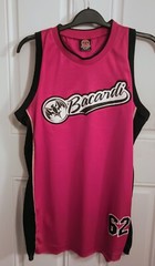 Bacardi 62 Men’s Black Red Polyester Netted Basketball Jersey Size XL