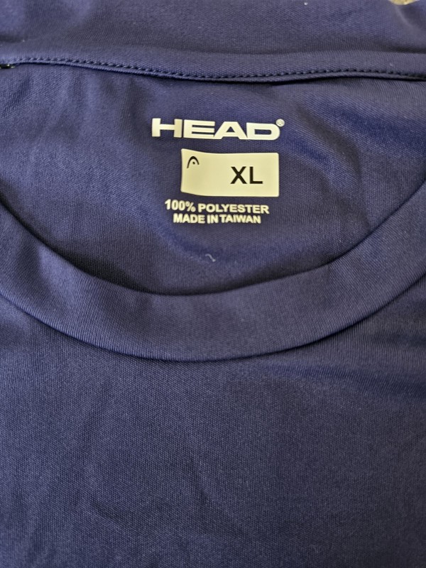 HEAD Blue Yellow Mens XL Polyester Logo Crew Neck Racquetball T-Shirt gallery