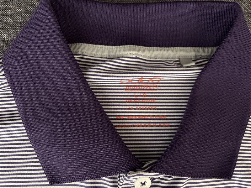 Oobe Clemson Men’s Hydrovent Short Sleeve Purple, Orange Polo Golf Shirt L/G gallery