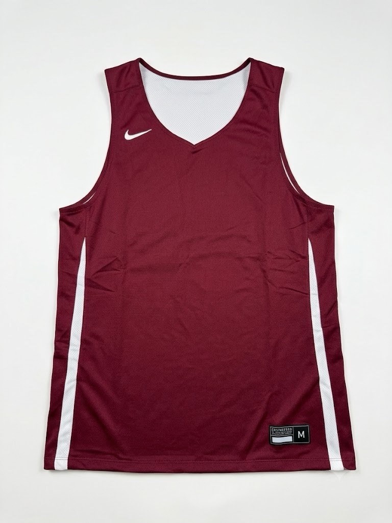 Nike Dri-FIT Men’s Basketball Jersey Tank Mesh V-Neck Burgundy/White M gallery