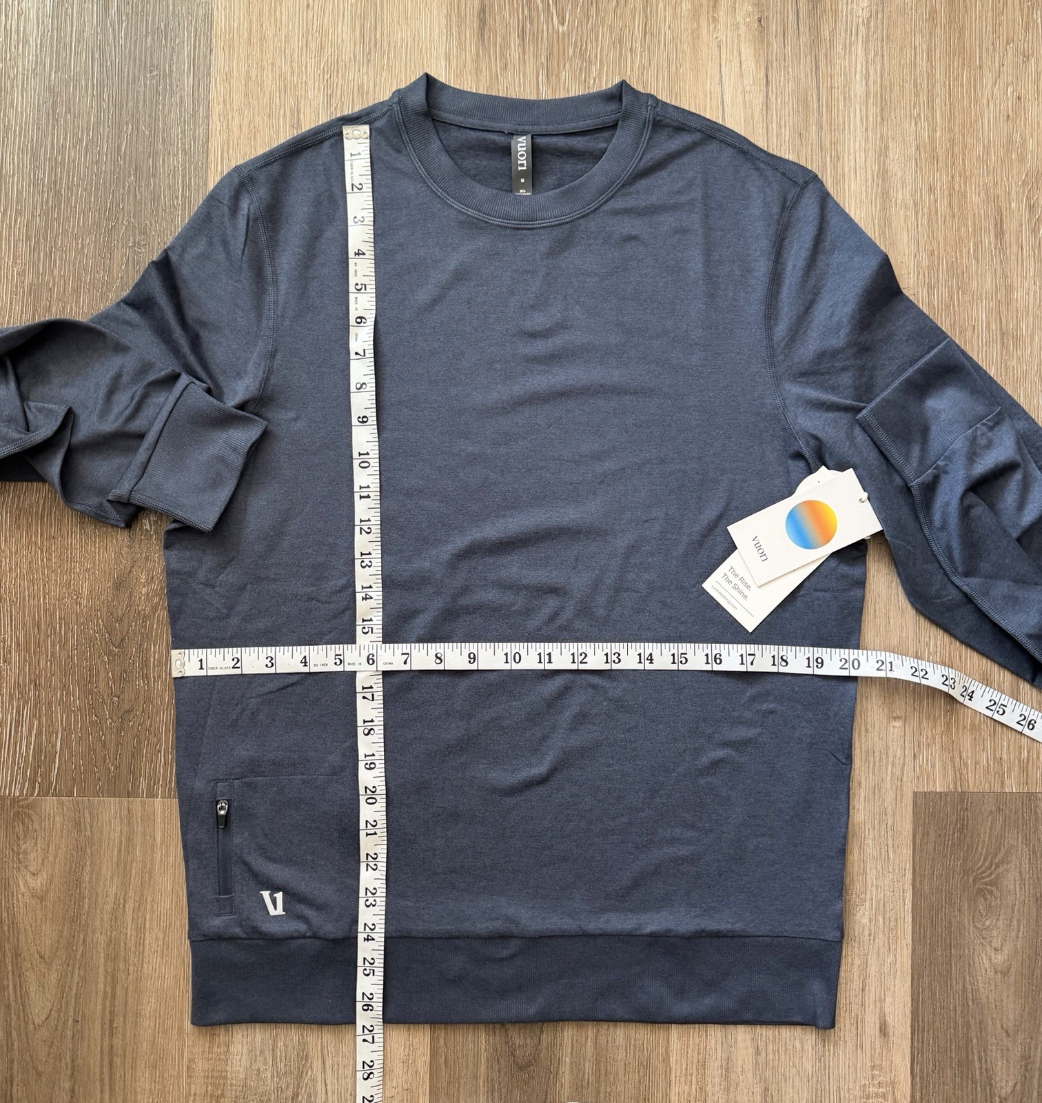 Vuori Ponto Performance Crew Neck Azure Heather Sz Medium V224 Athletic NWT gallery