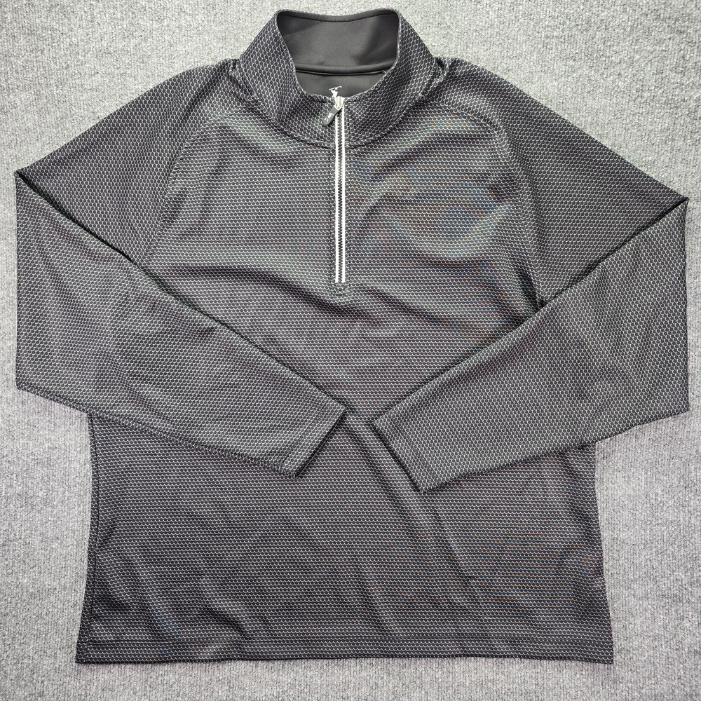 Fairway & Greene Tech 1/4 Zip Pullover Mens XXL 2XL Black Gray Golf Performance