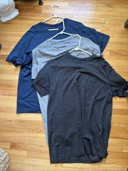 3 Mens Lululemon Metal Vent Tech Short-Sleeve Shirts LARGE GRAY/BLUE/BLACK