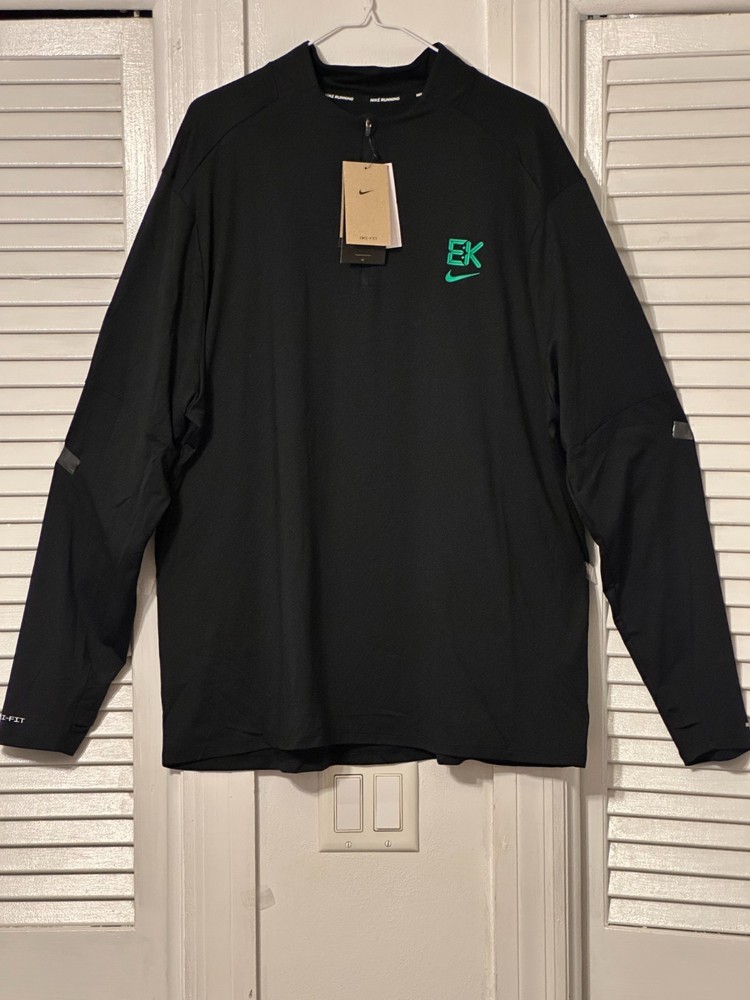 Nike EK Collection Mens Running Dri-Fit Long Sleeve Reflective Shirt ~ Black XXL