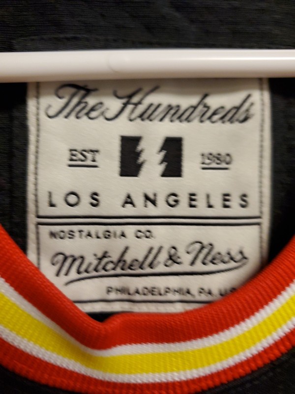 NWT Mitchell & Ness x The Hundreds Black Atom Bomb Art Basketball Jersey S $150 gallery