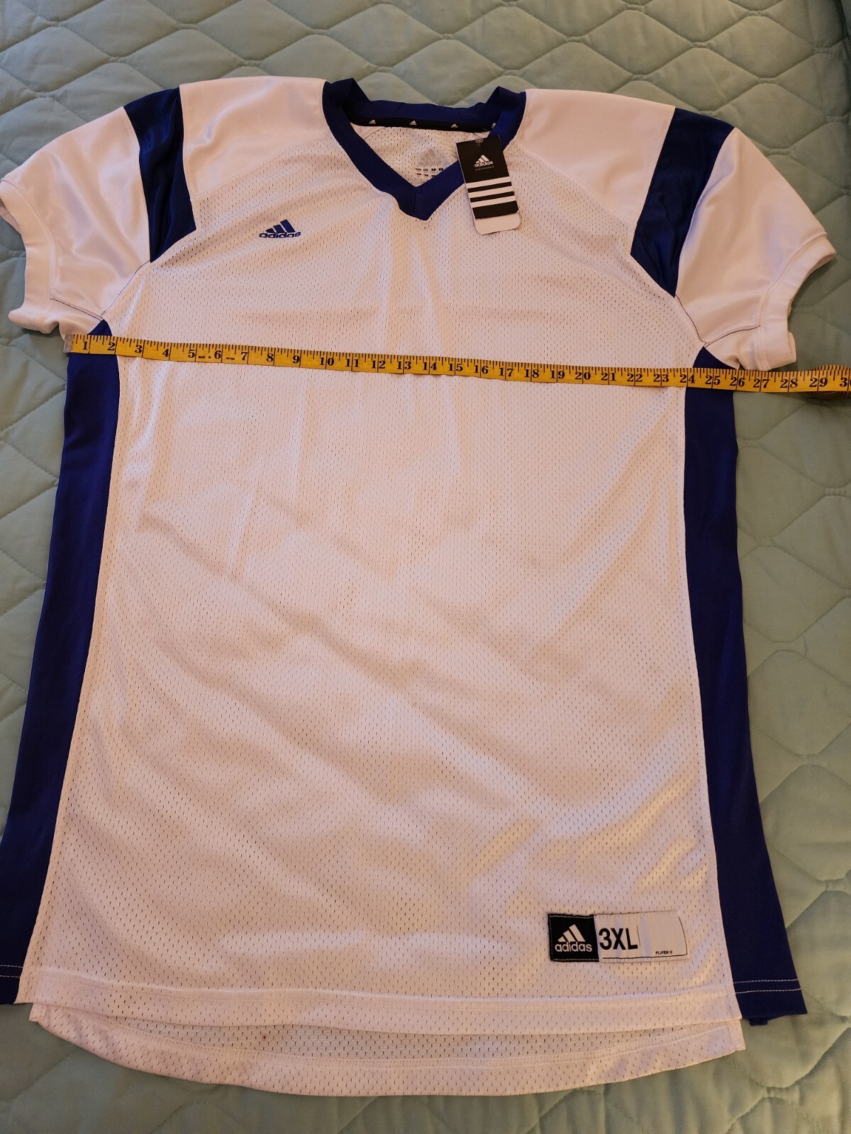 Adidas Mens V Neck Jersey Climacool Football Baseball Blue Pipe Stretch Size 3XL gallery