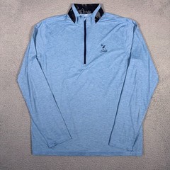 Greyson Shirt Mens Large Blue 1/4 Zip Pullover Golf Lightweight Soleta Flaw