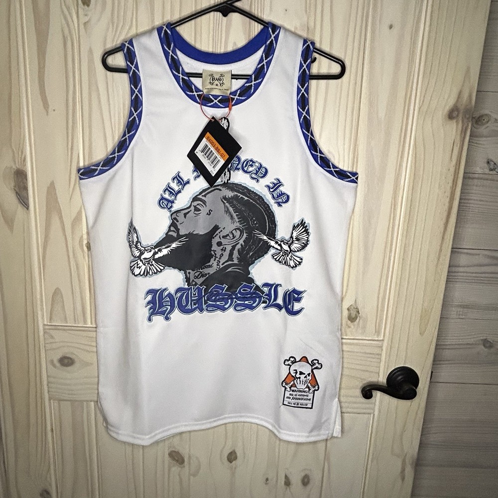 NWT Brand X White Basketball Jersey All Money In Mens Size Medium