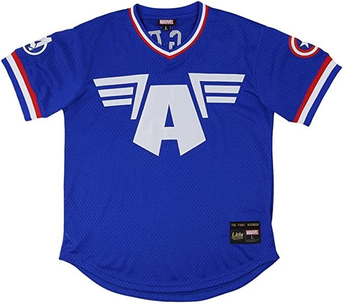 Marvel Captain America Mesh Adult V-Neck Jersey Size XL