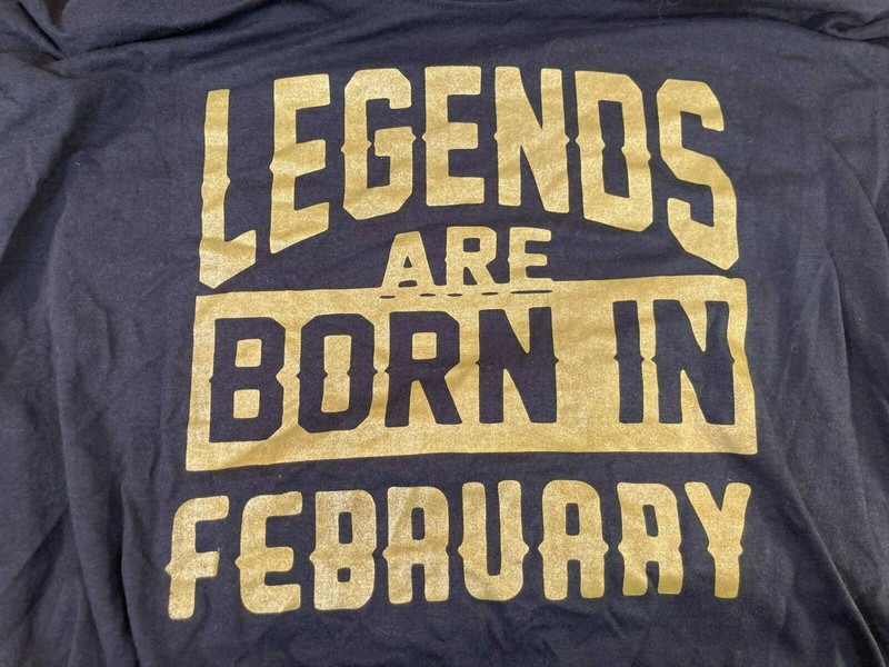 LEGENDS ARE BORN IN FEBRUARY T SHIRT MEN'S 4XL SHORT SLEEVE TEE BLACK ⭐️NWOT⭐️ gallery