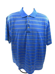 PGA TOUR GOLFING POLO BRILLIANT BLUE WITH WHITE STRIPES SIZE XL