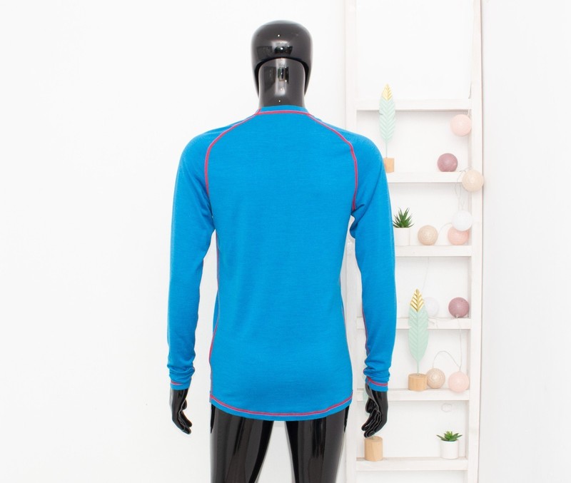Bergans Merino Base Layer Top Men's Long Sleeve 70% Wool Thermo Blue Skiing L gallery