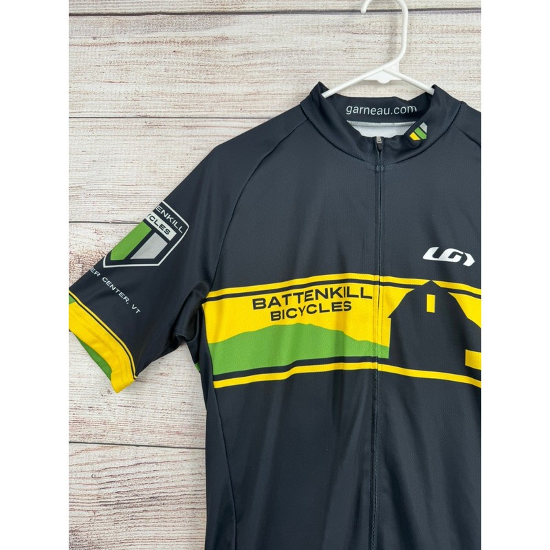 Garneau Battenkill Bicycles Cycling Jersey Adult Large Black Yellow Green gallery