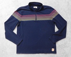 Marine Layer Archive Chest Quarter Zip Shirt Mens M Navy Multicolor Striped Golf