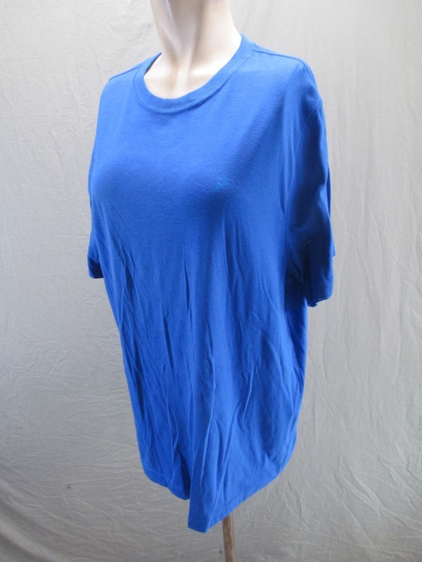 Fila Size L Mens Blue Short Sleeve Crew Neck Activewear Sport Logo TShirt 914 gallery