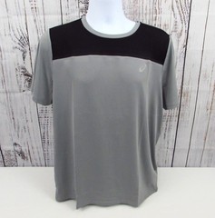 ASICS Men’s PR Lyte Active Short Sleeve Shirt Gray/Black Size Large NWT.