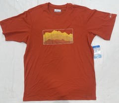 Columbia Shirt Mens Medium Orange Yellow PFG Omni Freeze Fishing Hiking Outdoors