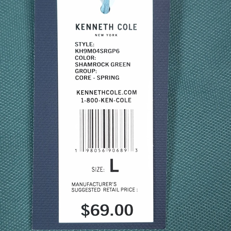 Kenneth Cole Golf Performance 1/4 Zip Pullover Stretch Wicking Green Sz. Large gallery