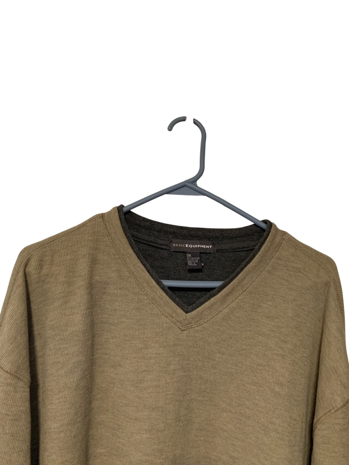 Basic Equipment Mens Size 3X Pullover Thermal SHirt Top Long Sleeve Waffleknit V gallery